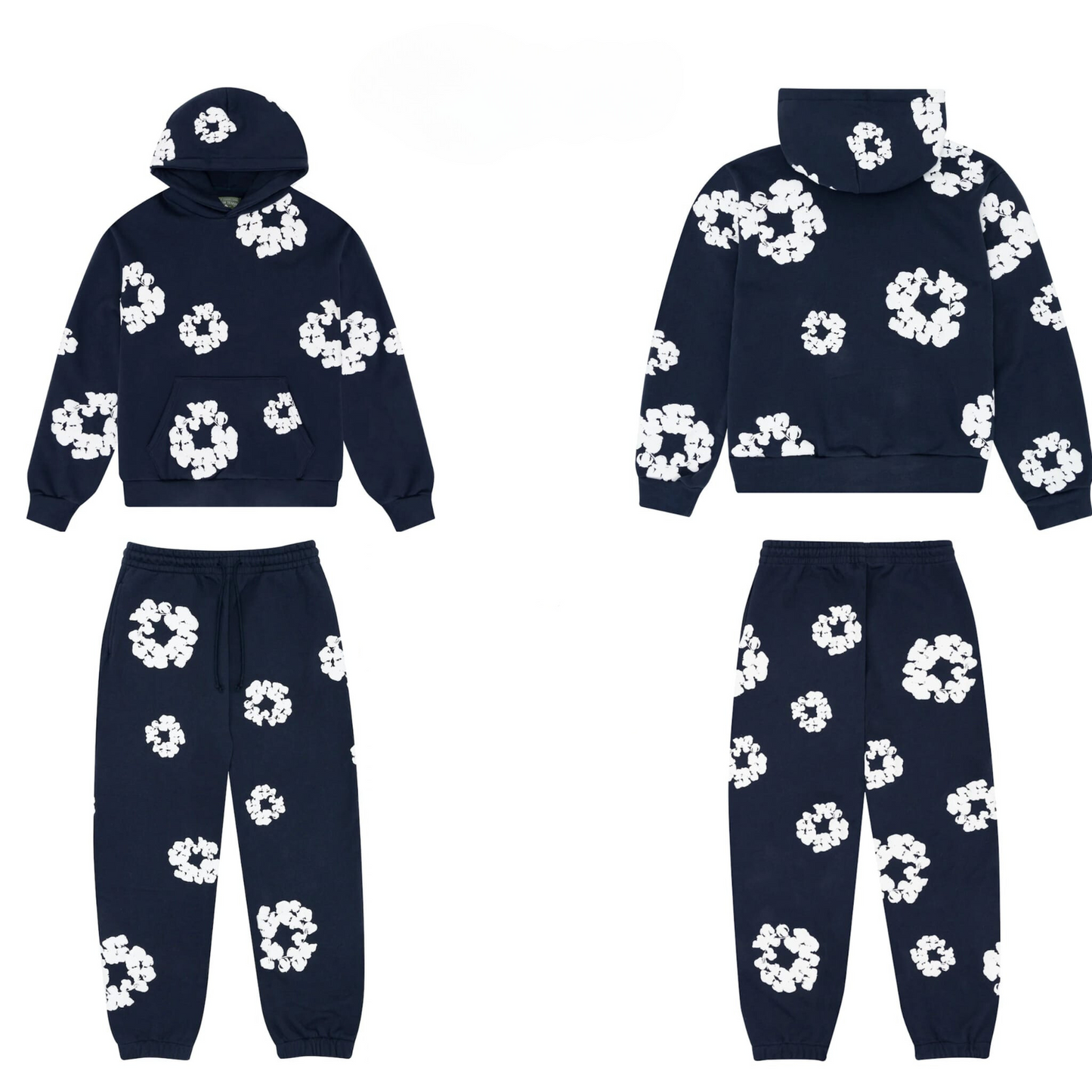 Denim Tears Cotton Wreath Tracksuit Navy - Premiergrails