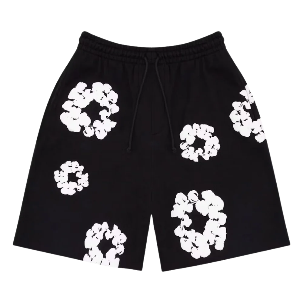 Denim Tears Cotton Wreath Shorts Black