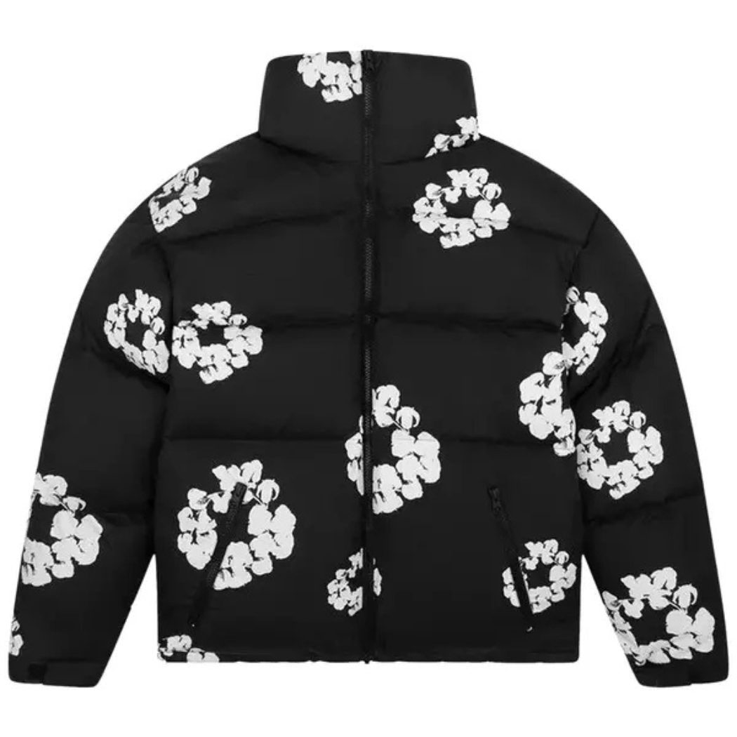 Denim Tears Wreath Puffer Jacket 'Black'