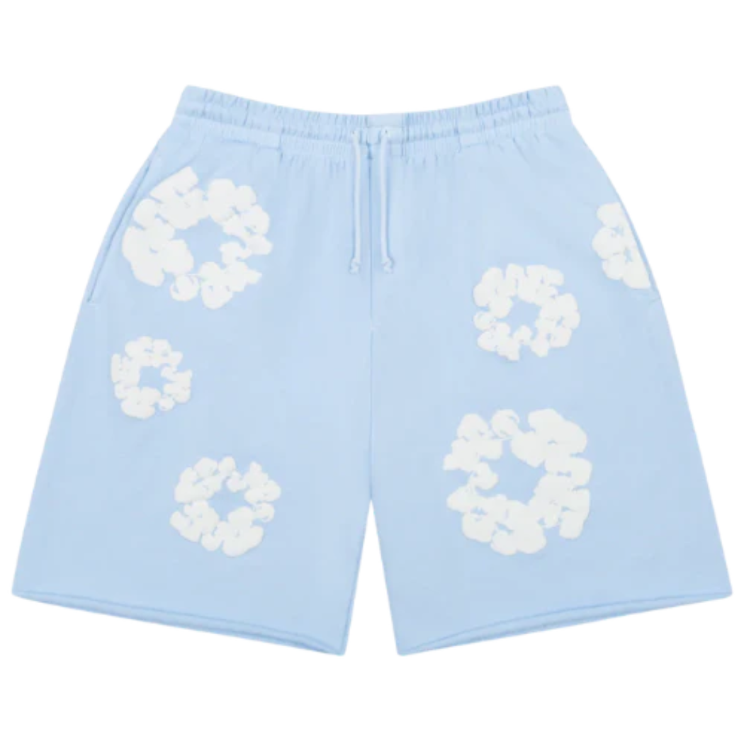 Denim Tears Cotton Wreath Shorts Powder Blue - Premiergrails