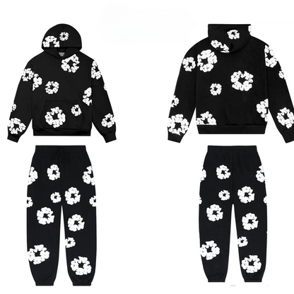 Denim Tears Cotton Wreath Tracksuit Black - Premiergrails