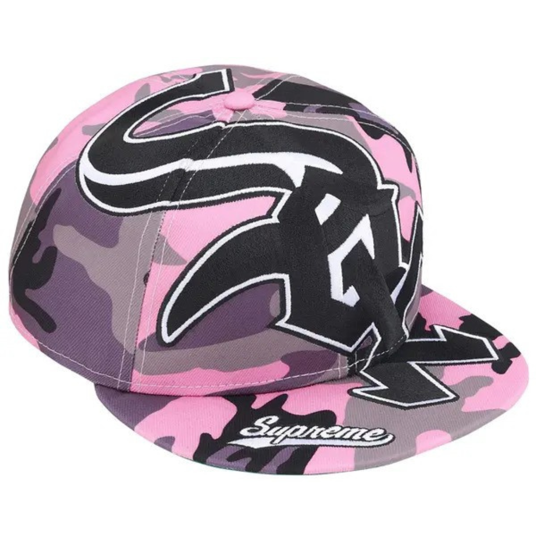 SupremeWhiteSoxCapPinkFront