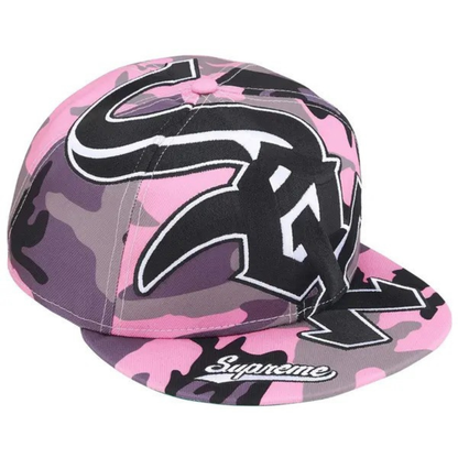 SupremeWhiteSoxCapPinkFront